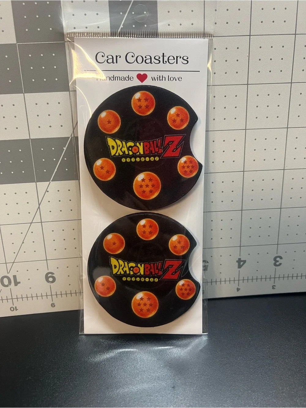 Black & Orange Car Coaster Set - 2 Pack